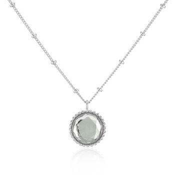 Barcelona Silver August Necklace Green Amethyst, 3 of 4