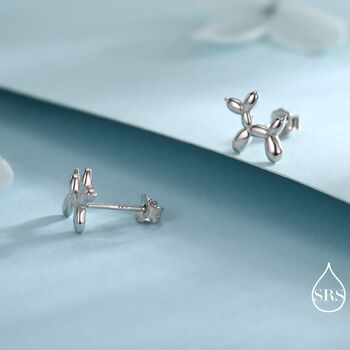Sterling Silver Balloon Dog Stud Earrings, 2 of 12