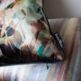 Waterfall Stripe Luxury Velvet Cushion | Amber, thumbnail 2 of 3