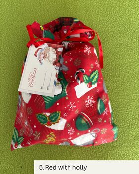 Christmas Fabric Gift Bags, 4 of 7
