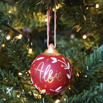 Personalised Hand Painted Festive Bauble Decoration, 2 of 9