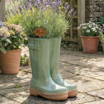 Personalised Green Wellington Planter, 3 of 10