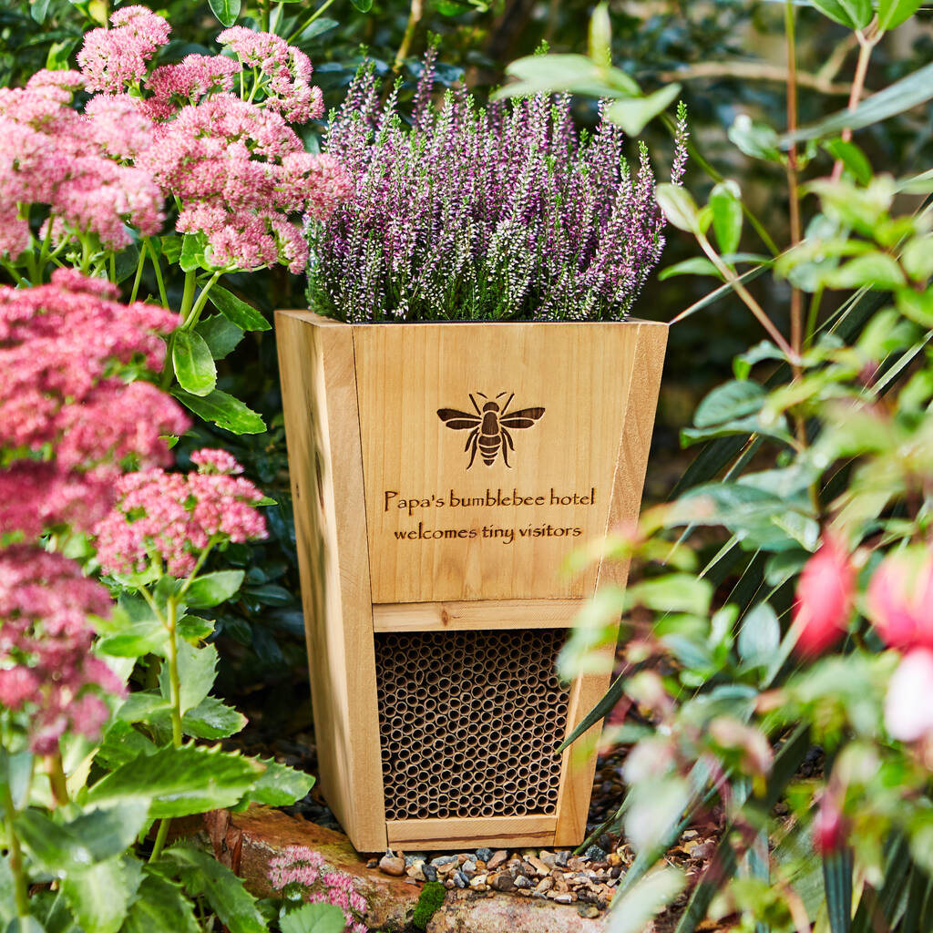 Personalised Garden Bee Hotel Planter, 1 of 3