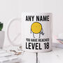 Personalised 18th Birthday Mug 'Level 18', thumbnail 1 of 2