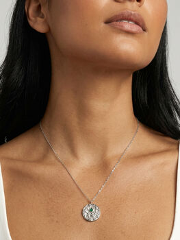 Gold Or Silver Women's Evil Eye Textured Coin Necklace, Valentine's Jewellery Gift, 5 of 5