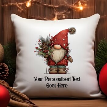 Personalised Christmas Gonk Gnome Gift Cushion, 3 of 9