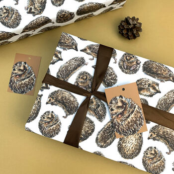 Hedgehog Watercolour Wrapping Paper, 3 of 10