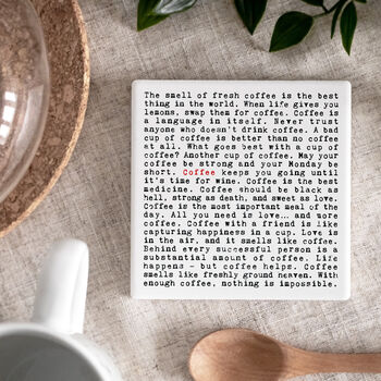 Set Of Two Ceramic Coffee Coasters In Gift Box, 6 of 11