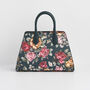 Roses Teal Structured Medium Tote, thumbnail 1 of 7