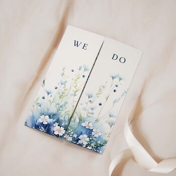 Dusty Blue Wildflower Gatefold Wedding Invitations, 2 of 5