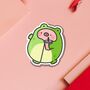Cute Pig Wearing Frog Outfit Vinyl Sticker, thumbnail 8 of 8