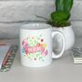 Mum Scroll Mug With Flowers, thumbnail 1 of 2