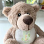 Personalised Animal Alphabet Brown Baby Teddy Bear, thumbnail 8 of 10