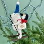 Personalised Polar Bear And Penguin Felt Skiing Bauble, thumbnail 1 of 3