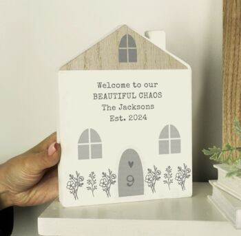 Personalised Wooden House Ornament, 3 of 5