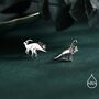 Mismatched Dinosaur Stud Earrings In Sterling Silver, thumbnail 11 of 12