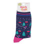 Ski Cable Cars Christmas Bamboo Socks Navy, thumbnail 2 of 4