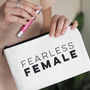 Fearless Female Linen Make Up Pouch, thumbnail 1 of 3