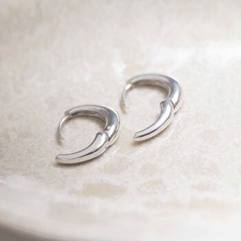 Sterling Silver Oval Huggies, 4 of 6