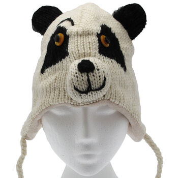 Panda Hand Knitted Woollen Animal Hat, 5 of 5