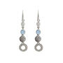 Lakshmi Blue Topaz Drop Earrings Silver Or Gold Plated, thumbnail 3 of 9