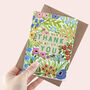 Floral Pattern Thank You Greeting Card, thumbnail 2 of 2