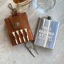 Personalised Secret Message Grandad Golf Hip Flask, thumbnail 1 of 3