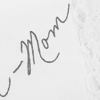 Custom Handwriting Lace Handkerchief Christmas Gift, 4 of 5