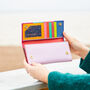 Recycled Leather Multicoloured Stripe Clutch Purse, thumbnail 5 of 8