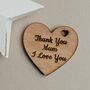 'Thank You Mum I Love You' Wooden Heart Pocket Token, thumbnail 1 of 2