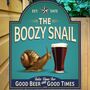 The Boozy Snail Personalised Bar Sign, thumbnail 1 of 12