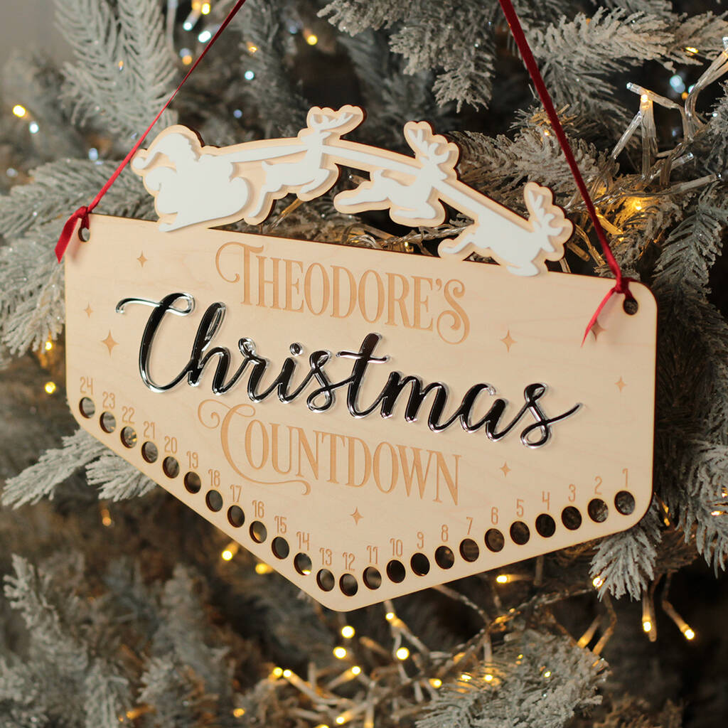 Countdown To Christmas Candy Cane Holder Advent Calendar, 1 of 4