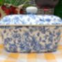 Lidded Butterdish In Blue Blossom Chintz Design, thumbnail 1 of 6