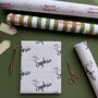 Personalised Name And Pin Stripe Christmas Paper, thumbnail 3 of 7