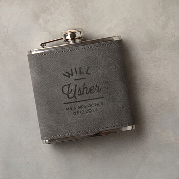 Personalised Wedding Hipflask Groom's Party Gifts, 8 of 9