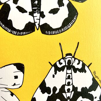 British Moths And Butterflies Print On Yellow, 4 of 5
