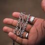 Steel Silver Chunky Rope Bracelet Adjustable Chain, thumbnail 6 of 11