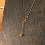 Minimalist Gold Beaded Y Necklace With Drop Charm, thumbnail 3 of 8