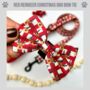 Red Reindeer Christmas Gingham Dog Collar Bow, thumbnail 1 of 3