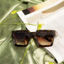 Tortoise Shell Chunky Bevelled Gold Embossed Sunglasses, thumbnail 2 of 4