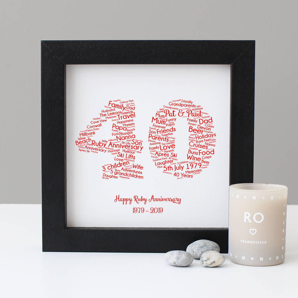 Personalised 40th Wedding Anniversary Gift By Hope and Love ...