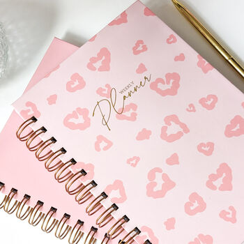 Personalised Undated Planner | Leopard Print | Pink, 8 of 8