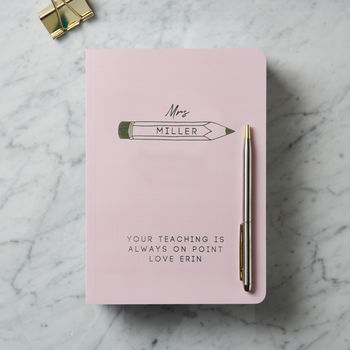 Personalised Gold Foil Teacher Notebook, 3 of 6