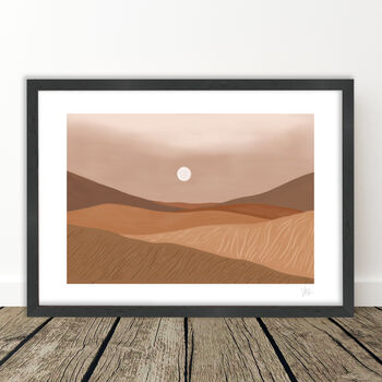 Earth Tone Sunrise Desert Landscape Print, 7 of 8