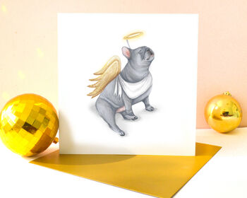 French Bulldog Blue 'Happy Howlidays' Christmas Card, 2 of 4