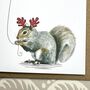 Squirrel Christmas Card, thumbnail 3 of 3