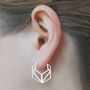Hexagonal Rose Gold Plated Silver Hoop Earrings, thumbnail 5 of 6
