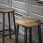 Set Of Two Tall Steel Frame Bar Kitchen Stools, thumbnail 4 of 7
