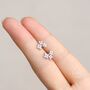 Tiny Hydrangea Bouquet Cz Stud Earrings, thumbnail 6 of 12