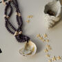 Purple Beaded Necklace With Natural Shell Pendant, thumbnail 1 of 5